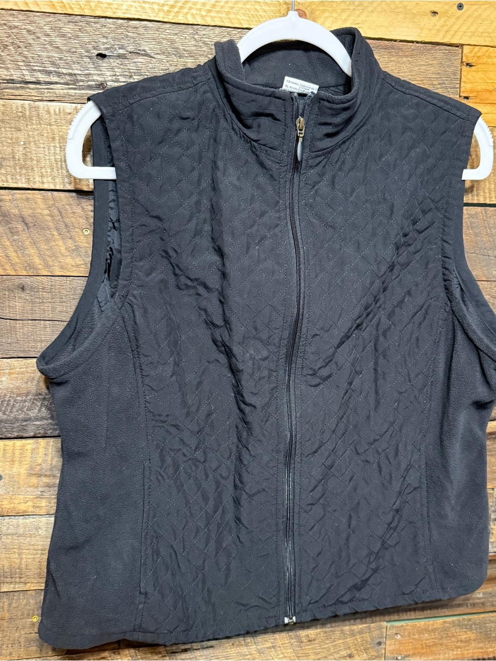 Columbia Womens XL Black Quilted Zip Up Outdoor Fleece Vest